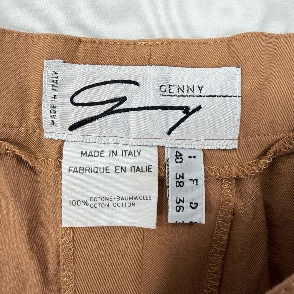 Vintage Genny Pleated Trousers Brown Size 6 High Waist Tapered Retro ITALY Made - Picture 7 of 12